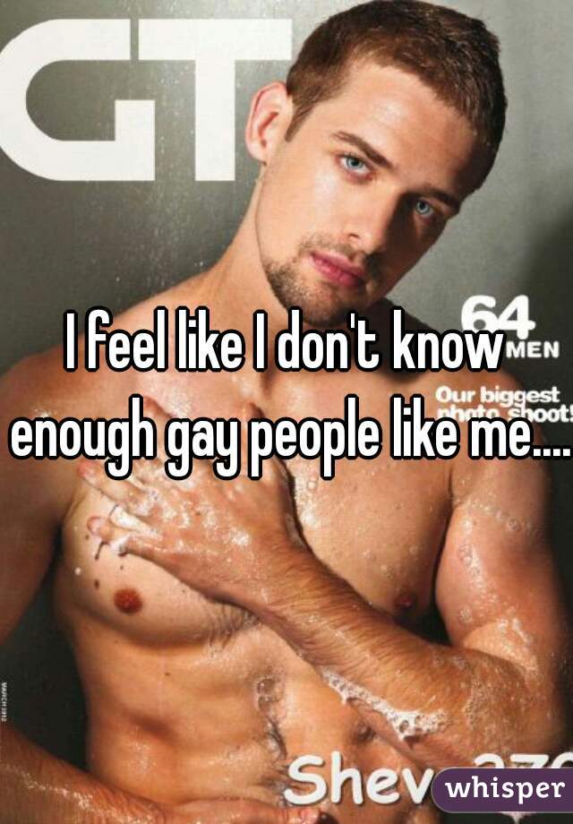 I feel like I don't know enough gay people like me....
