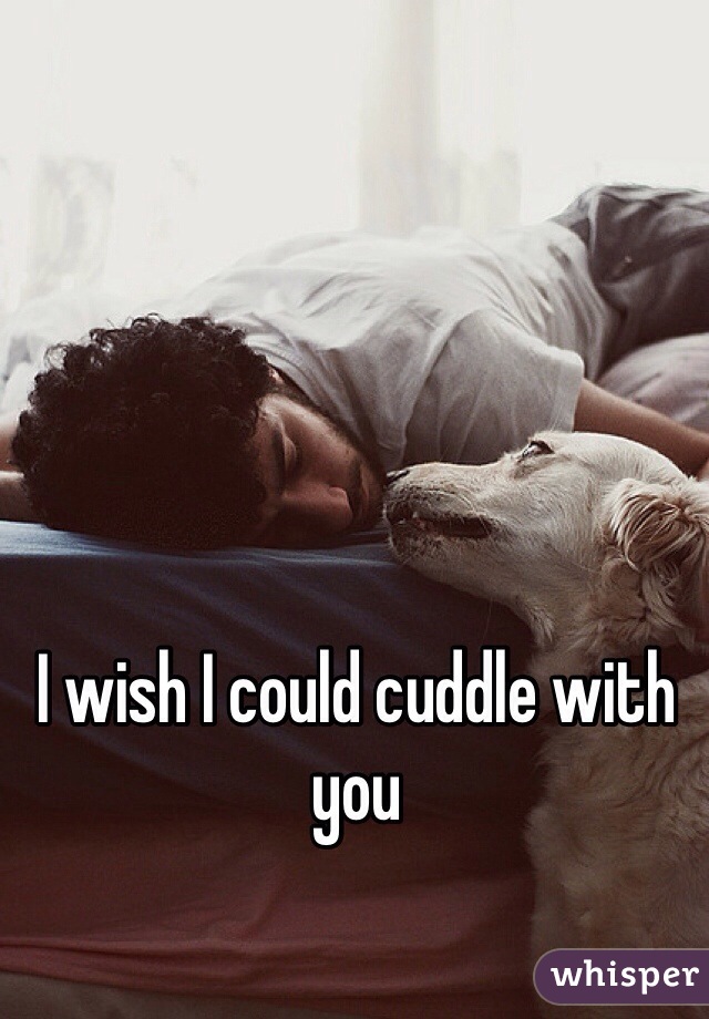 I wish I could cuddle with you 
