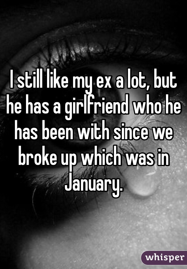 I still like my ex a lot, but he has a girlfriend who he has been with since we broke up which was in January.