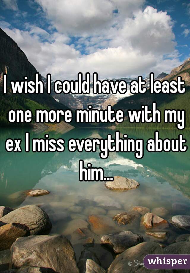 I wish I could have at least one more minute with my ex I miss everything about him...