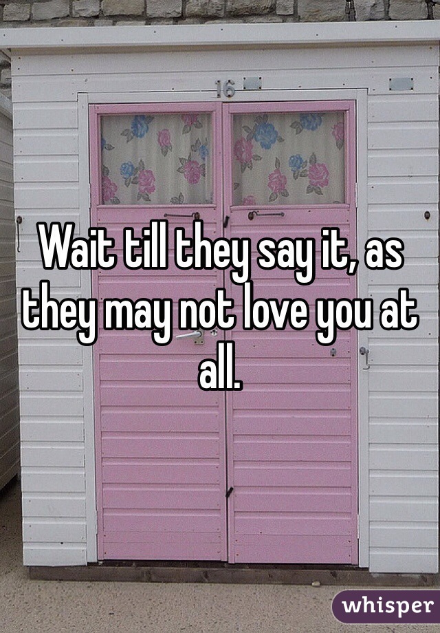 Wait till they say it, as they may not love you at all.