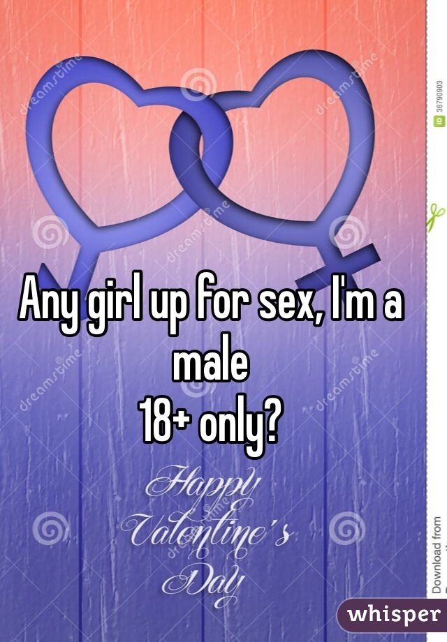 Any girl up for sex, I'm a male
18+ only?