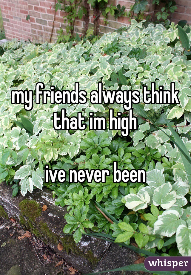 my friends always think that im high

ive never been 