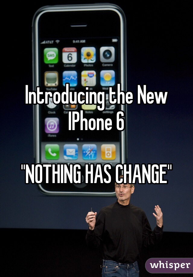 Introducing the New
IPhone 6 

"NOTHING HAS CHANGE"