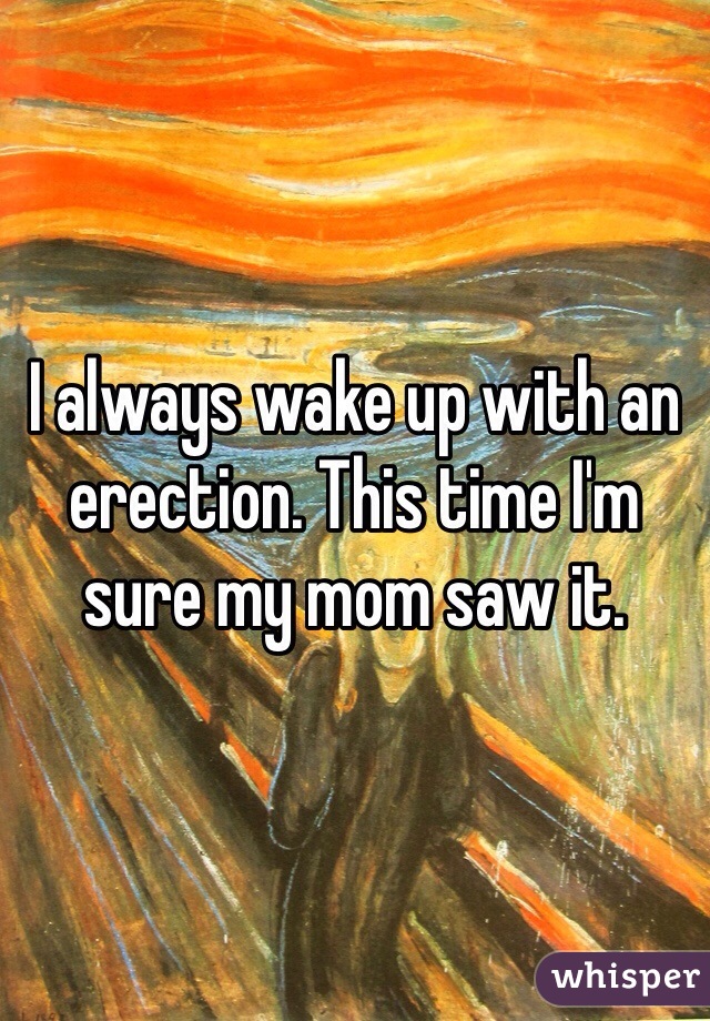 I always wake up with an erection. This time I'm sure my mom saw it.