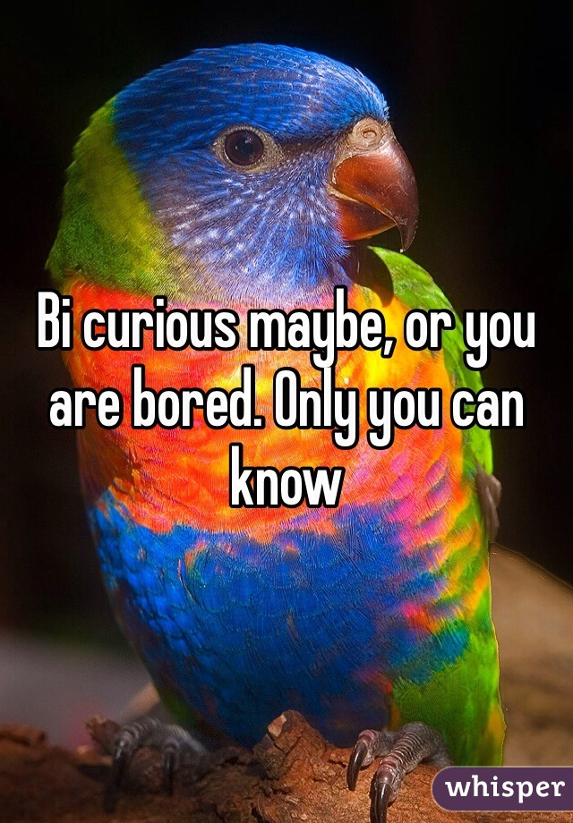 Bi curious maybe, or you are bored. Only you can know