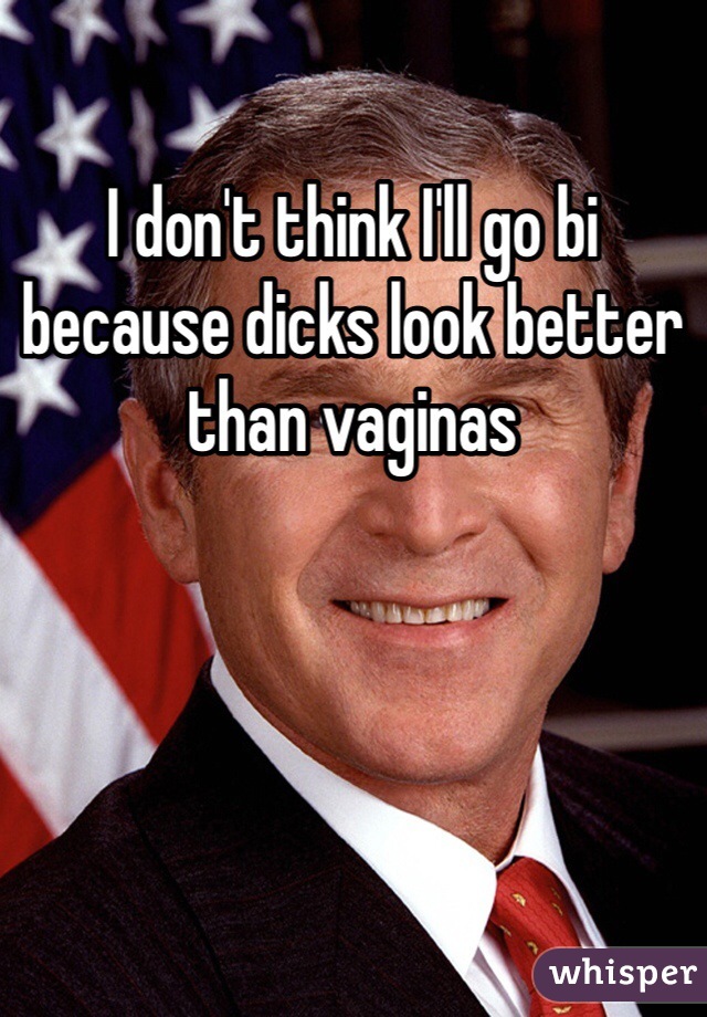 I don't think I'll go bi because dicks look better than vaginas