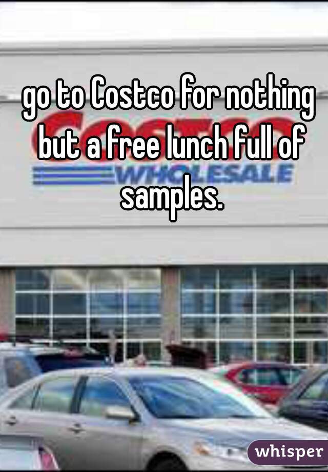go to Costco for nothing but a free lunch full of samples.