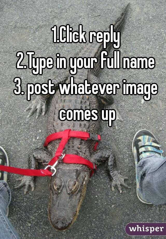 1.Click reply
2.Type in your full name
3. post whatever image comes up