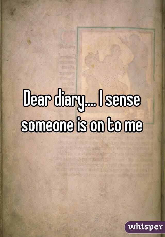 Dear diary.... I sense someone is on to me 