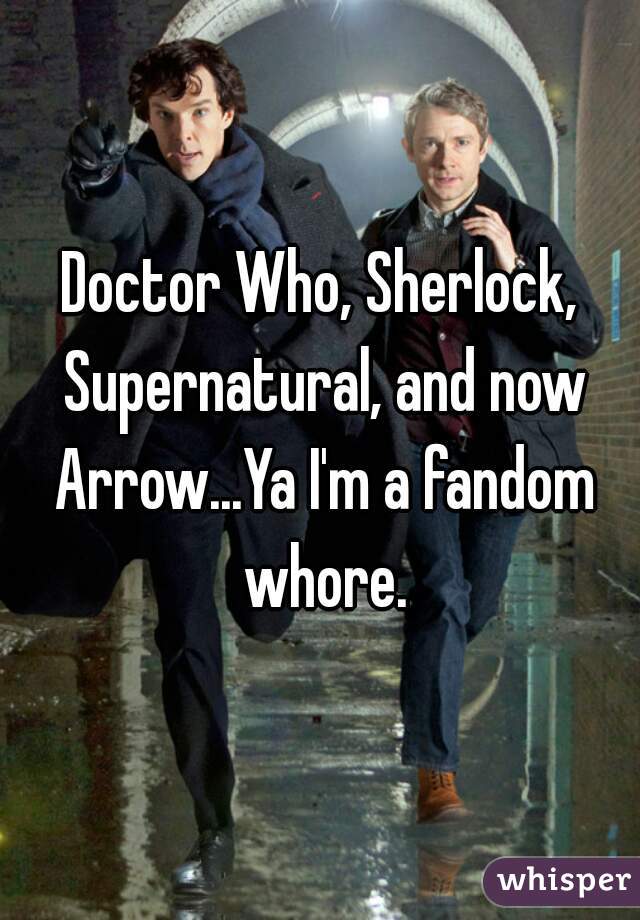 Doctor Who, Sherlock, Supernatural, and now Arrow...Ya I'm a fandom whore.