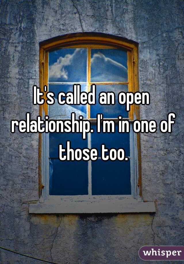 It's called an open relationship. I'm in one of those too.