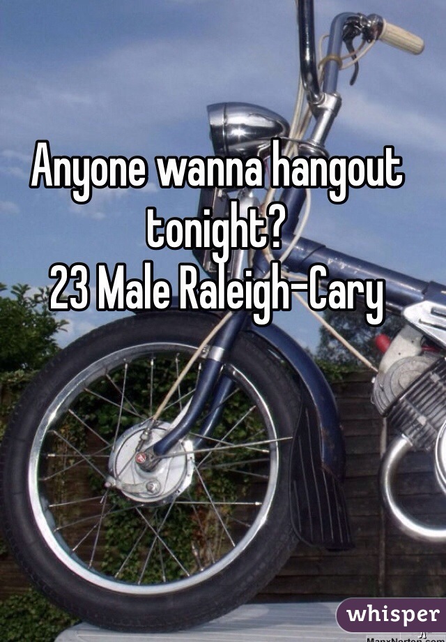 Anyone wanna hangout tonight? 
23 Male Raleigh-Cary 