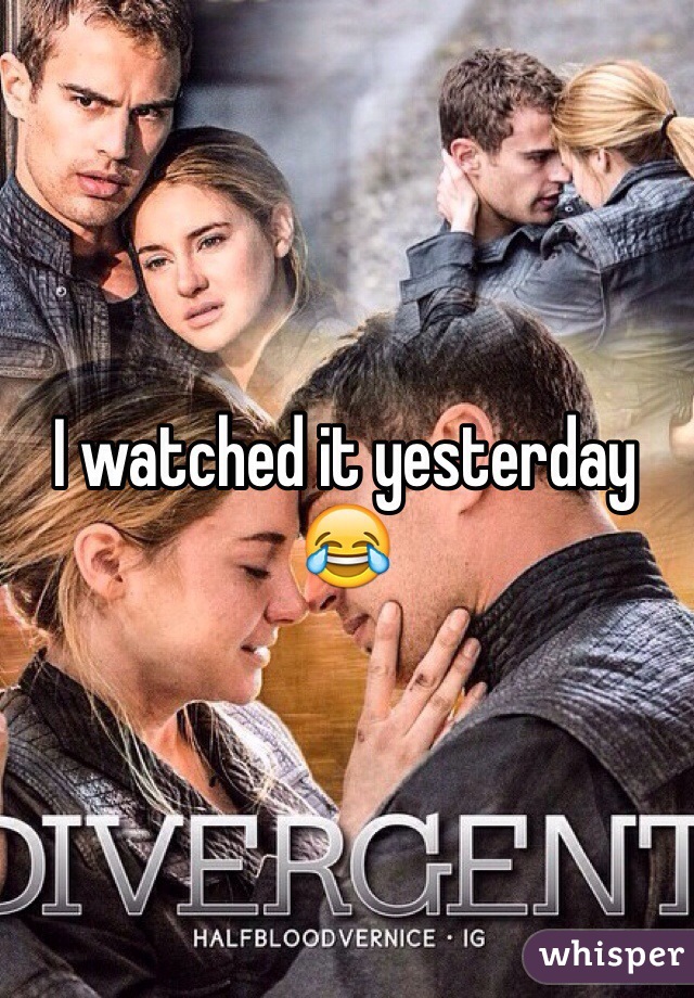 I watched it yesterday 😂