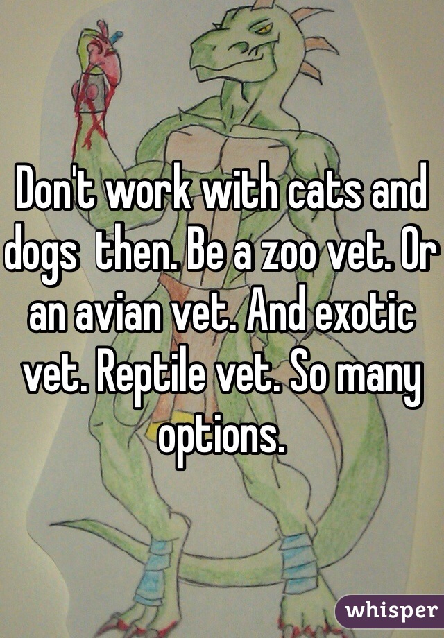 Don't work with cats and dogs  then. Be a zoo vet. Or an avian vet. And exotic vet. Reptile vet. So many options. 