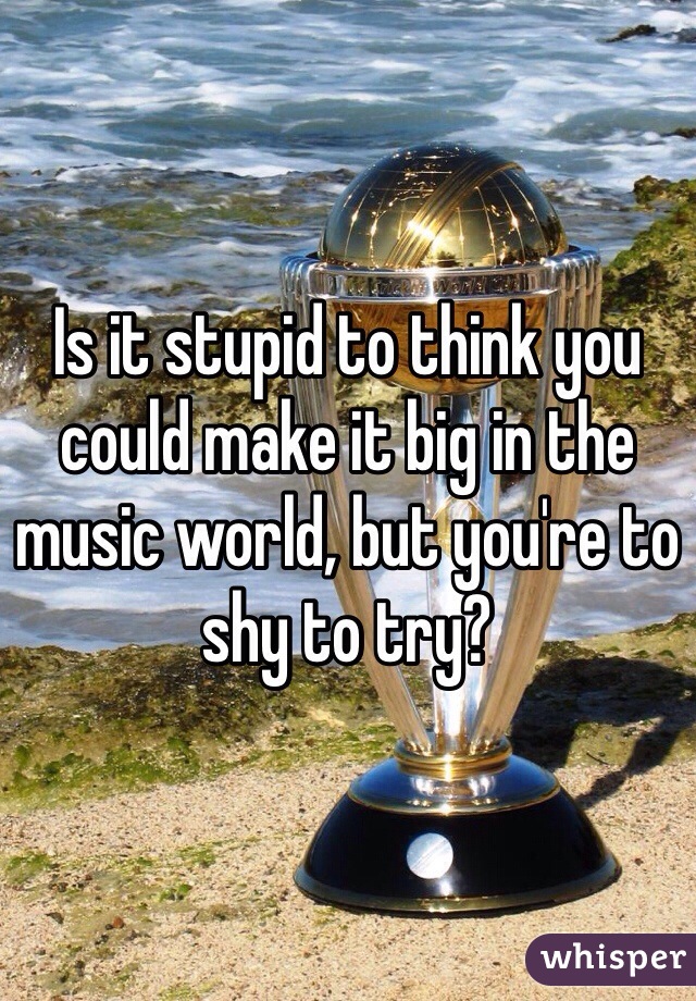 Is it stupid to think you could make it big in the music world, but you're to shy to try?