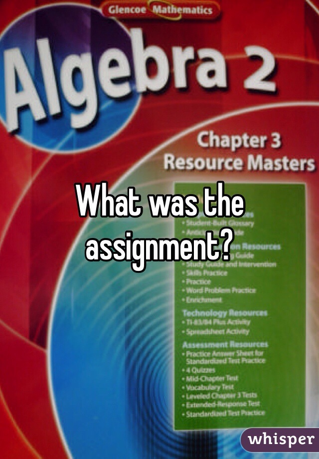 What was the assignment?
