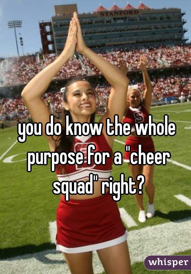 you do know the whole purpose for a "cheer squad" right?