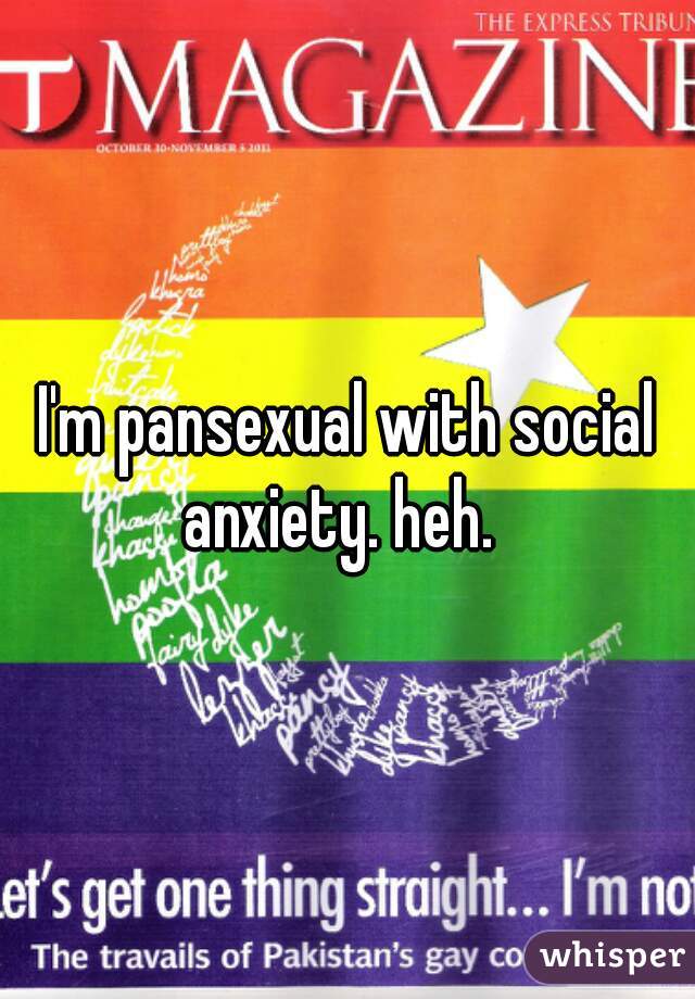 I'm pansexual with social anxiety. heh.  