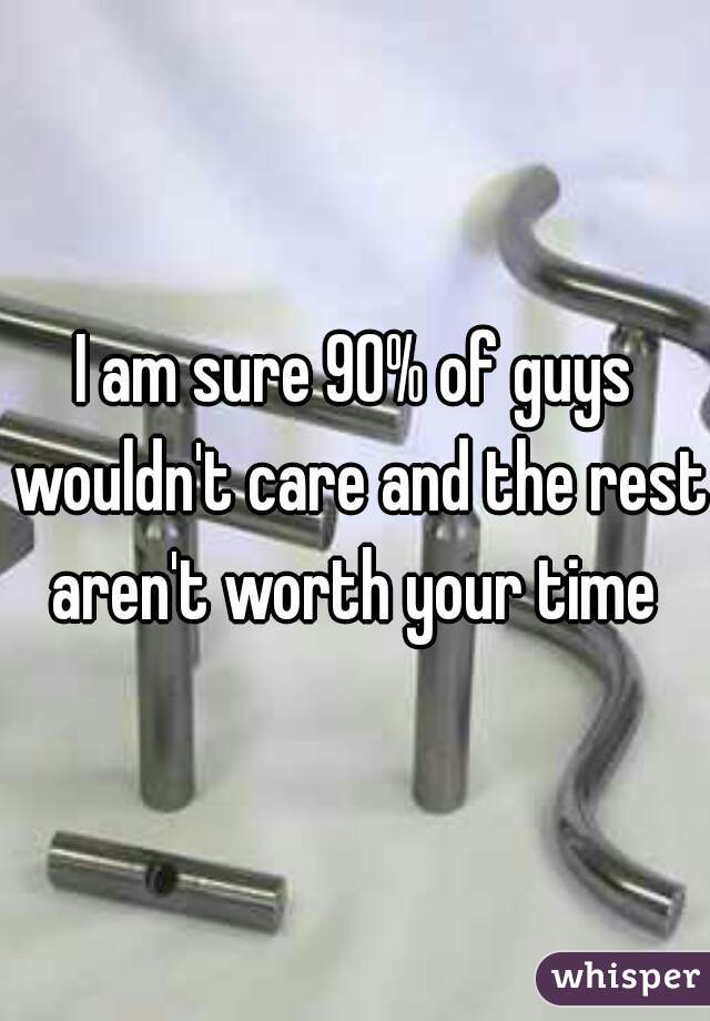 I am sure 90% of guys wouldn't care and the rest aren't worth your time 