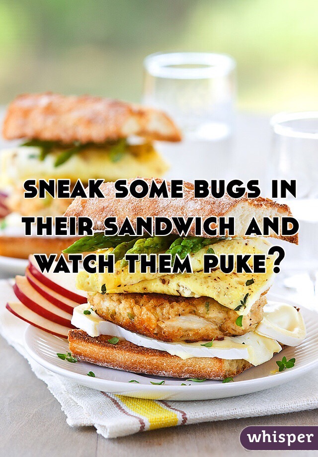 sneak some bugs in their sandwich and watch them puke?