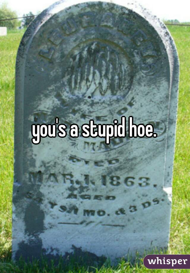 you's a stupid hoe.