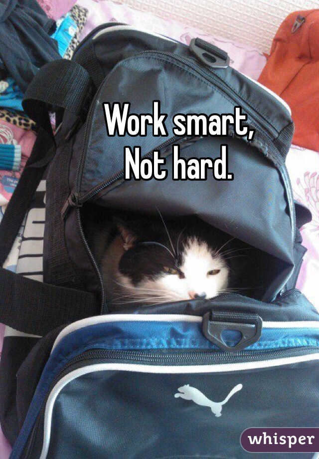 Work smart,
Not hard.