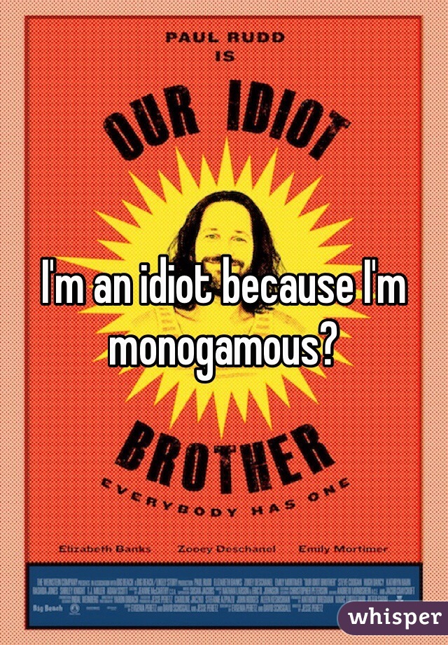 I'm an idiot because I'm monogamous?