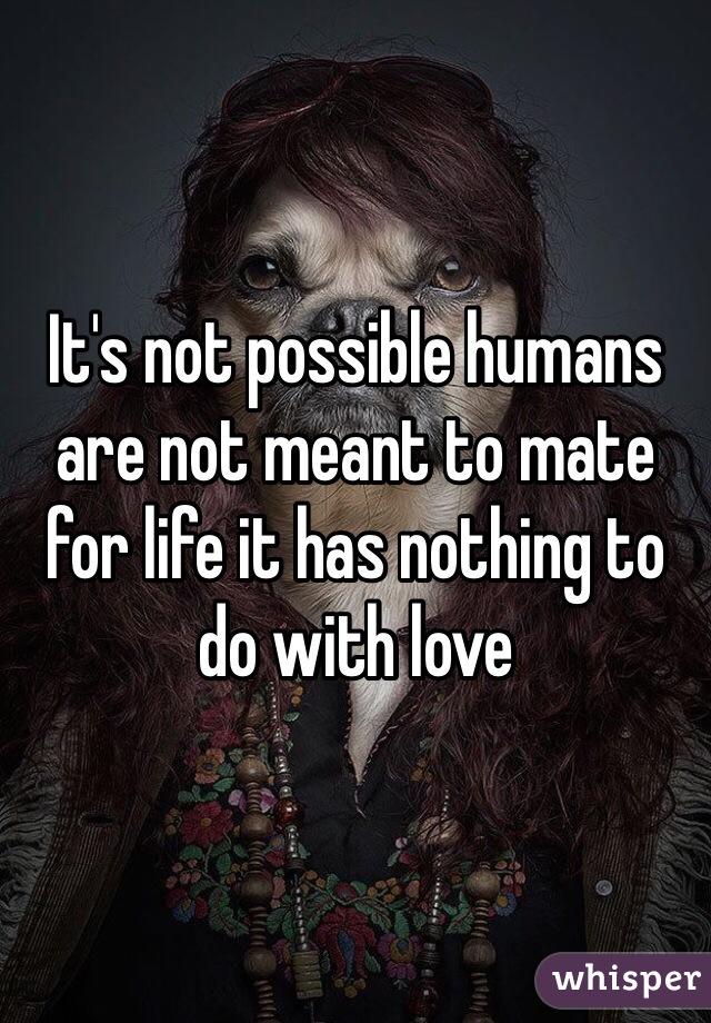 It's not possible humans are not meant to mate for life it has nothing to do with love  