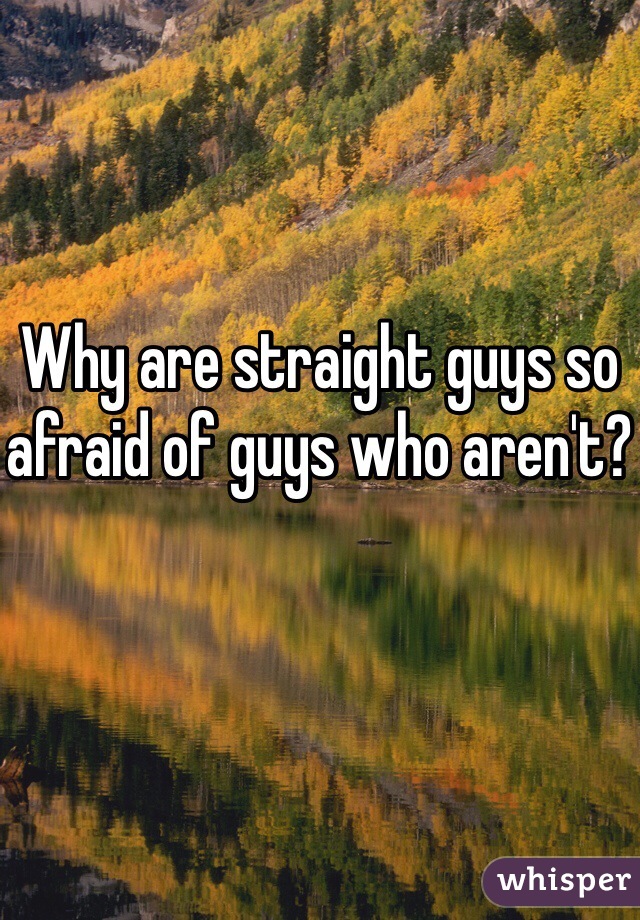 Why are straight guys so afraid of guys who aren't?