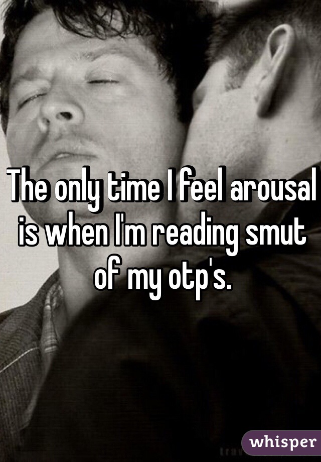 The only time I feel arousal is when I'm reading smut of my otp's. 