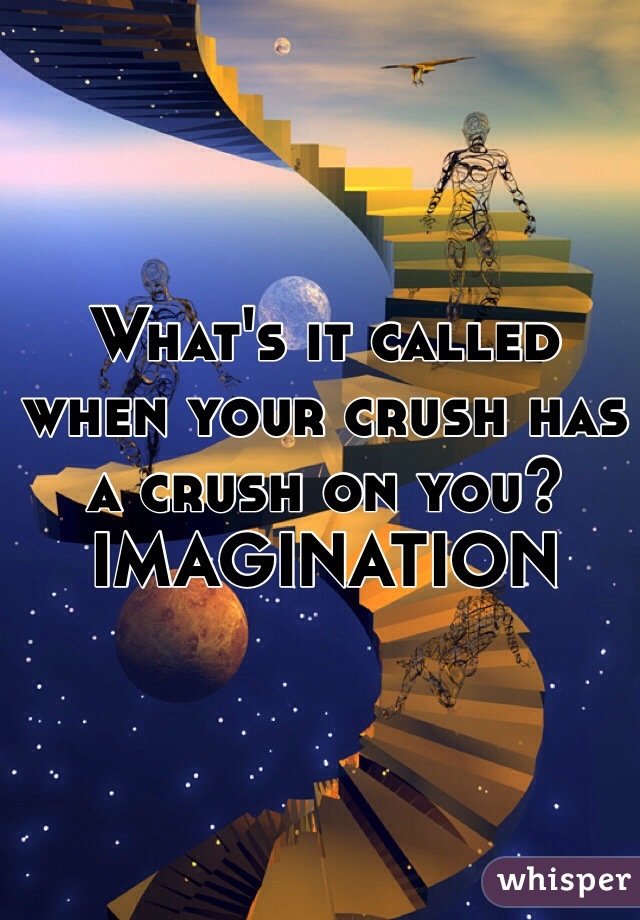What's it called when your crush has a crush on you? 
IMAGINATION