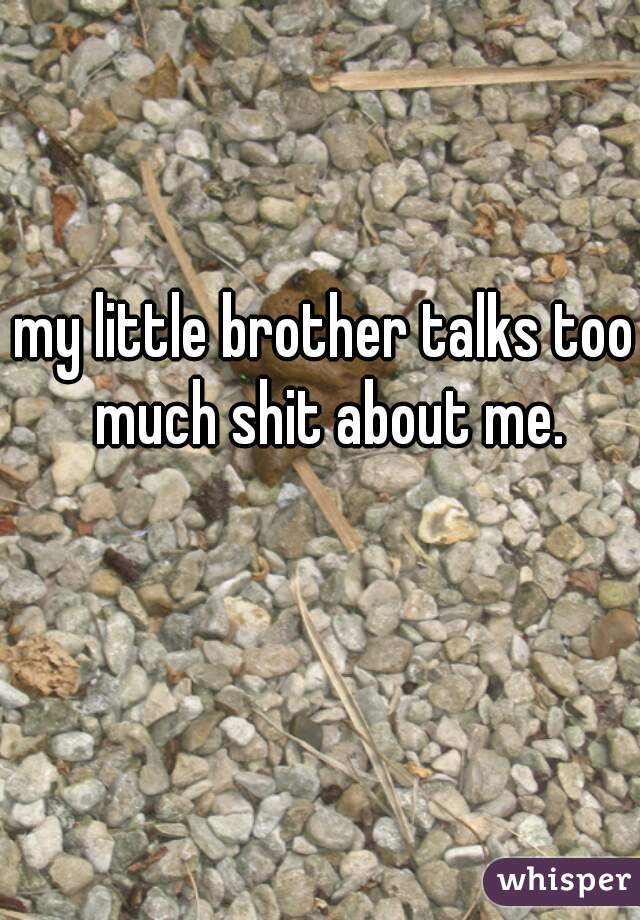 my little brother talks too much shit about me.
