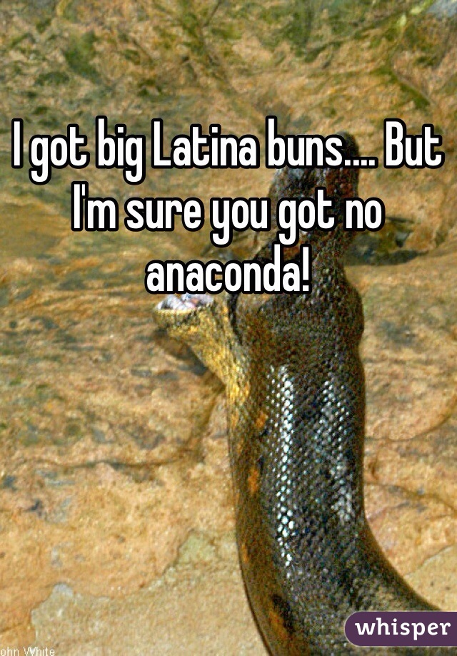 I got big Latina buns.... But I'm sure you got no anaconda! 