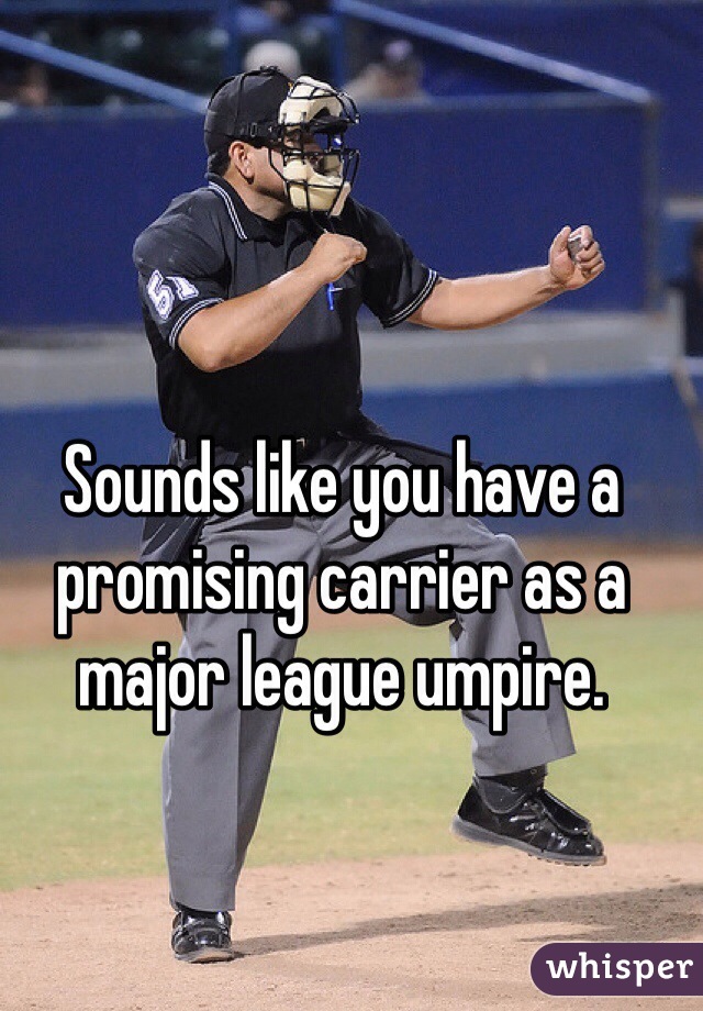 Sounds like you have a promising carrier as a major league umpire. 