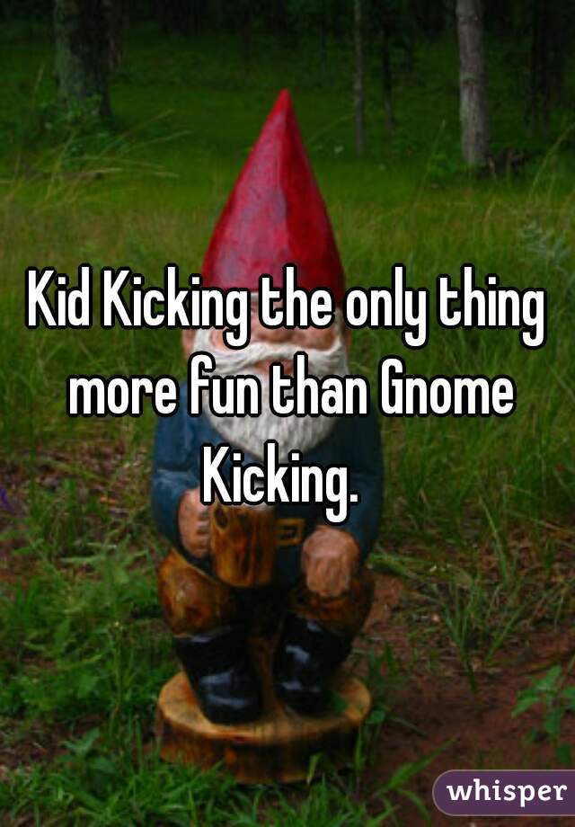 Kid Kicking the only thing more fun than Gnome Kicking.  