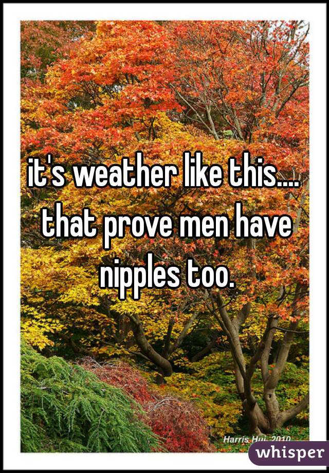 it's weather like this.... that prove men have nipples too.