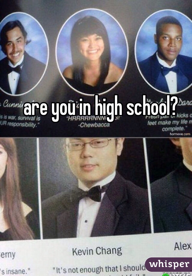 are you in high school?