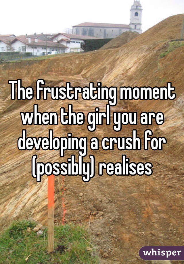 The frustrating moment when the girl you are developing a crush for (possibly) realises