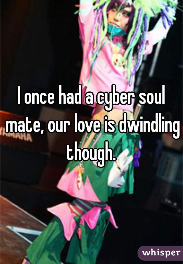 I once had a cyber soul mate, our love is dwindling though. 
