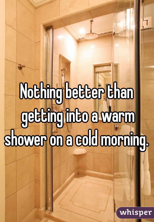 Nothing better than getting into a warm shower on a cold morning. 