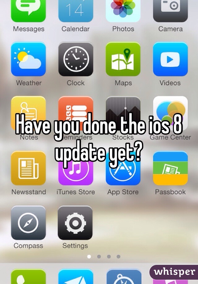 Have you done the ios 8 update yet?