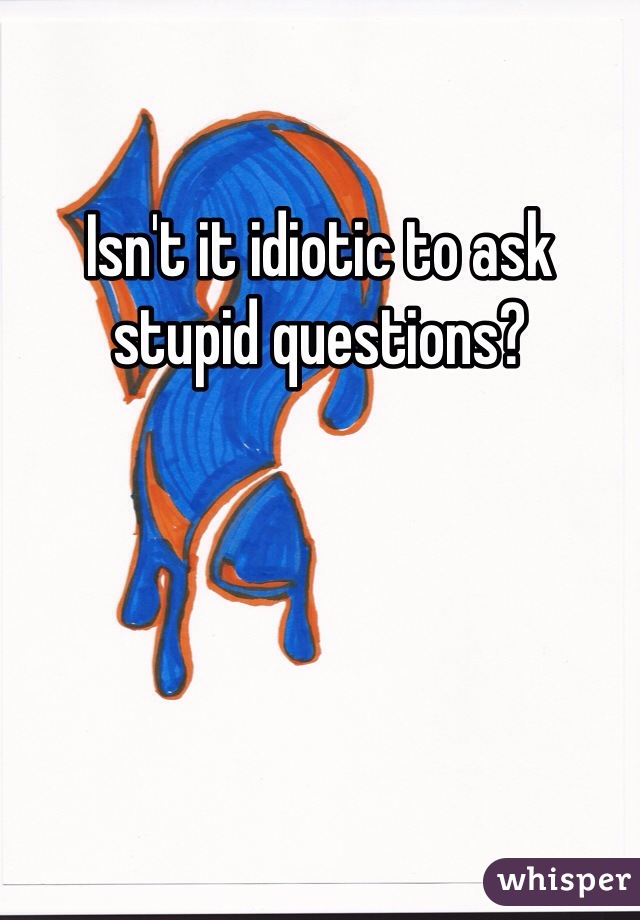 Isn't it idiotic to ask stupid questions?