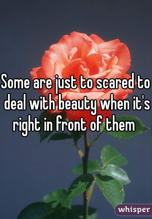 Some are just to scared to deal with beauty when it's right in front of them  