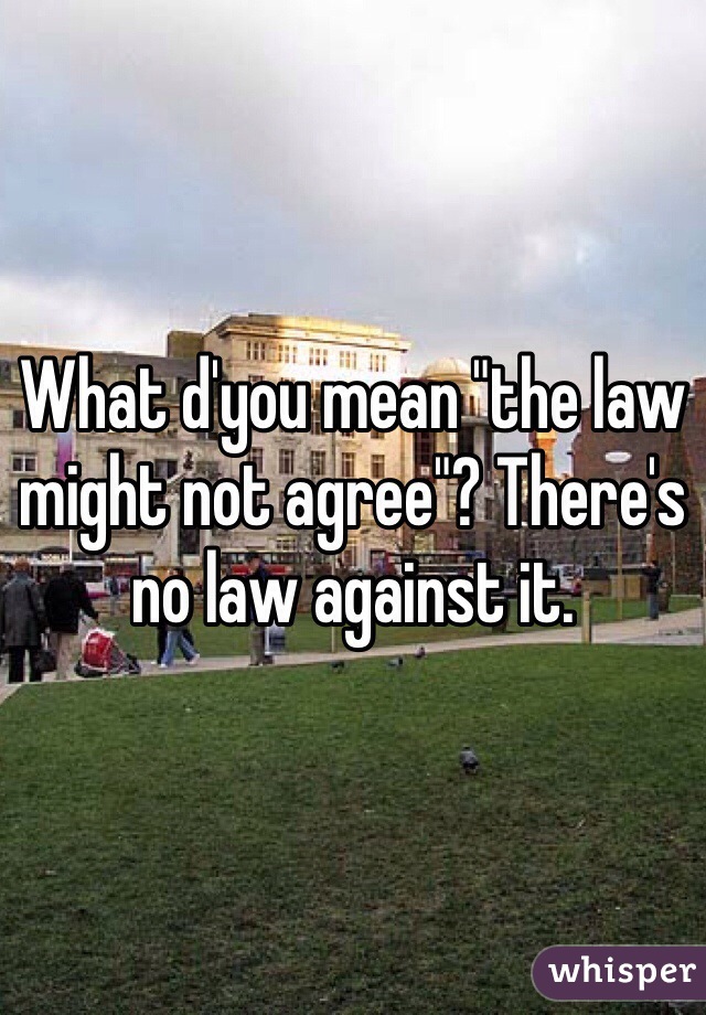 What d'you mean "the law might not agree"? There's no law against it.