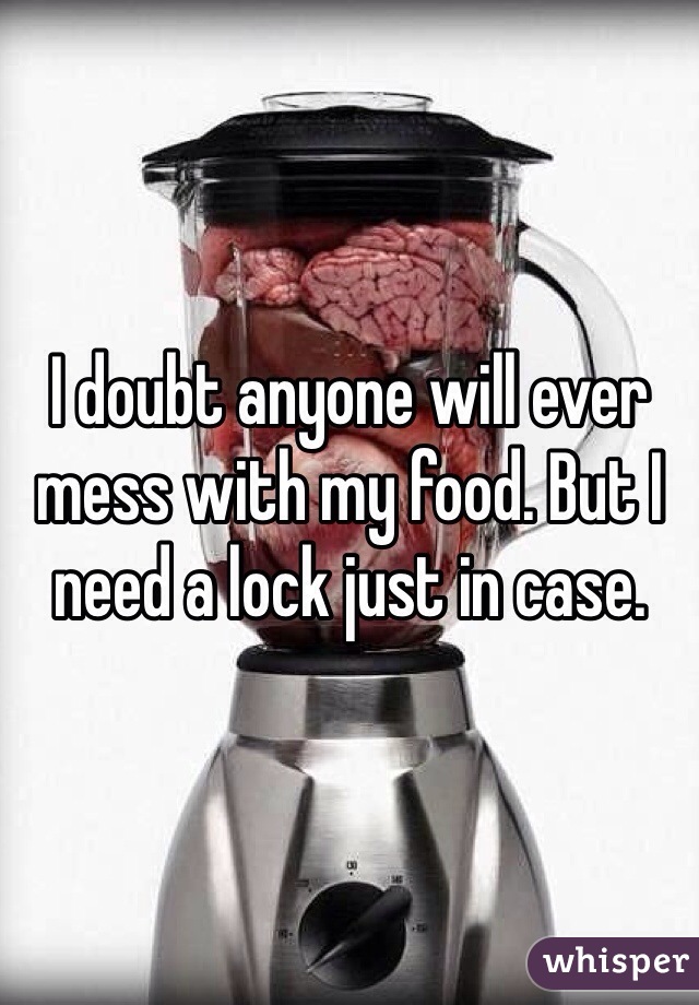 I doubt anyone will ever mess with my food. But I need a lock just in case.