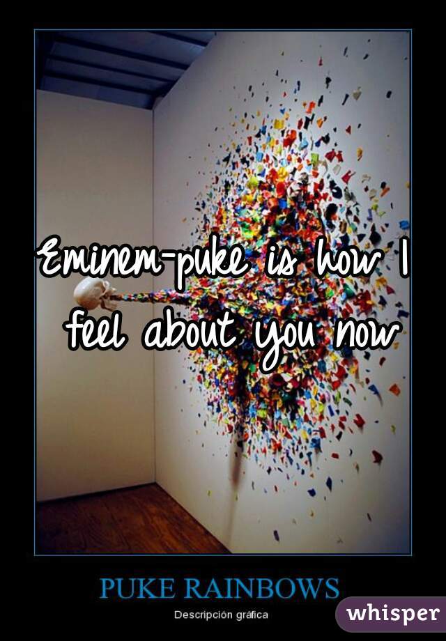 Eminem-puke is how I feel about you now