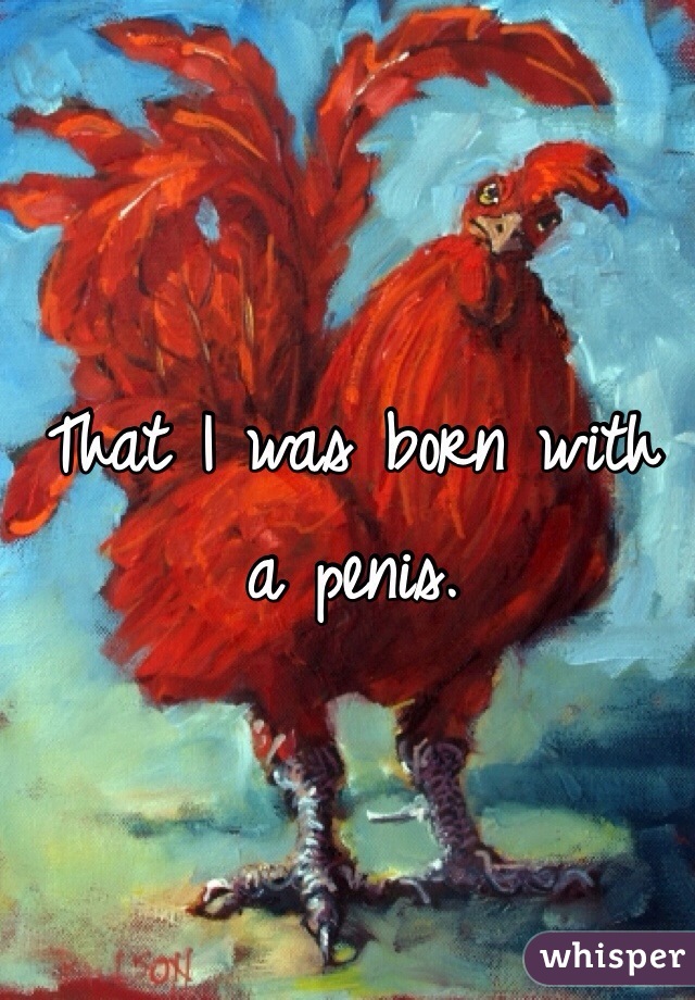 That I was born with a penis. 