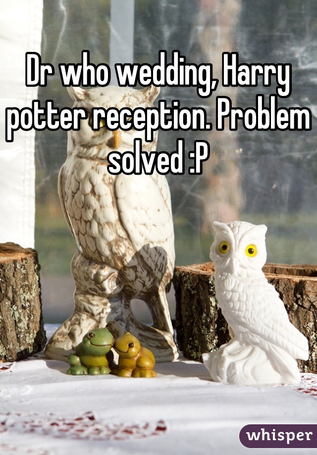 Dr who wedding, Harry potter reception. Problem solved :P