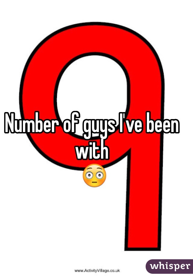 Number of guys I've been with
 😳